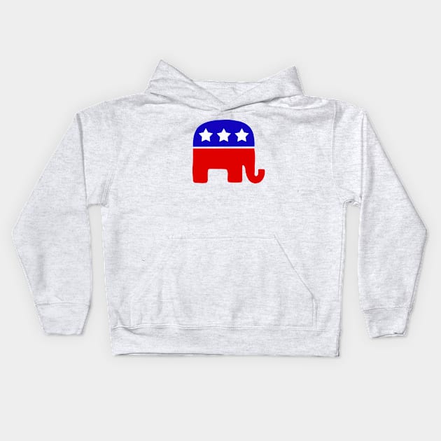 Republican Elephant Kids Hoodie by valentinahramov